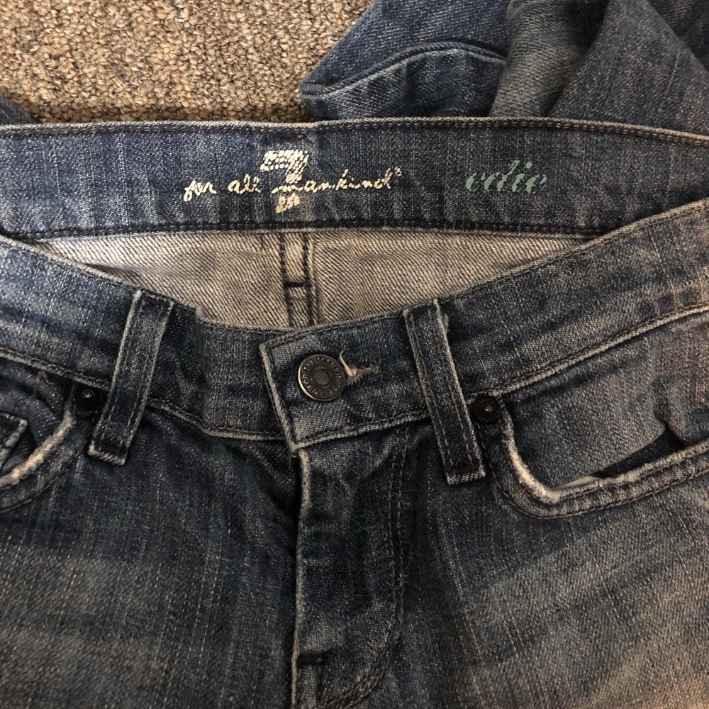7 For All Mankind Vintage Edie Straight Blue Jeans Size 24 - Picture 4 of 5